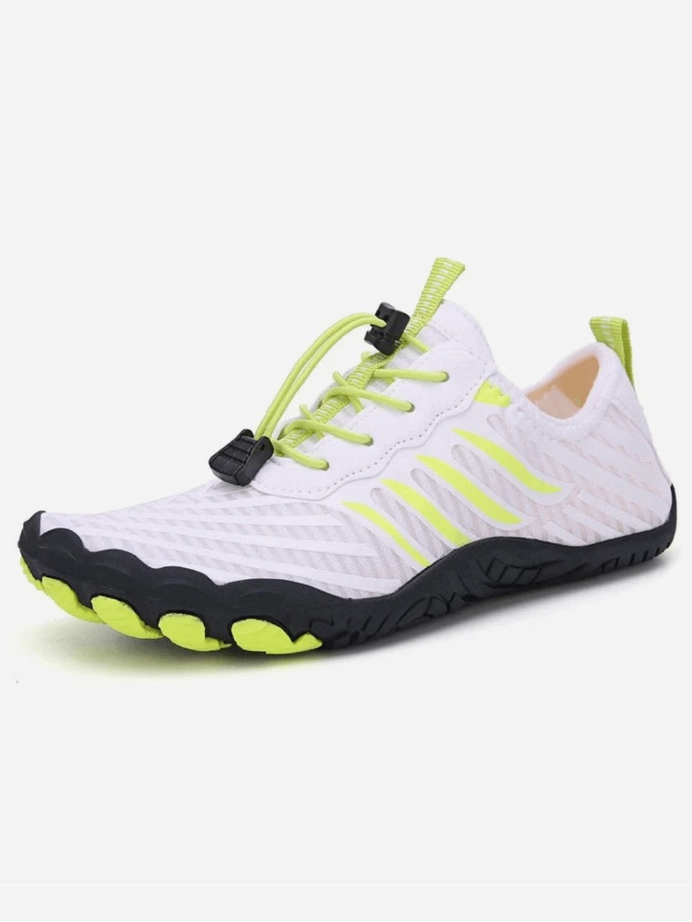 Water Shoes quick-dry barefoot toggle breathable White & Neon Yellow sz 39
